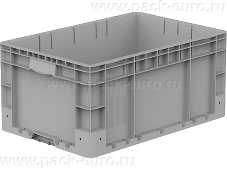 Ящик 600х400х280 сплошной, усиленное дно, демпфер по углам цв. серый, код: 40203, арт. HK 4628