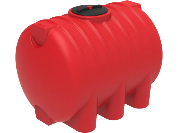 Емкость 2 000л. горизонтальная, цилиндрическая, с крышкой  красный, арт. КАС 2000 HR Емкость 2 000л. горизонтальная, цилиндрическая, с крышкой  красный, арт. КАС 2000 HR