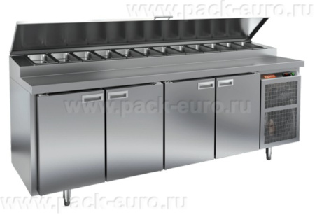 PZ1-1111/GN (1/3H) стол для пиццы охл.(+2+10), 4 двери, 2280х700х850мм, глубина раб.пов. 324мм, арт. 286705 от компании Европактрейд
