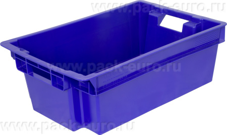 Ящик 600х400х200 1,6кг. сплошной  синий, арт. 206