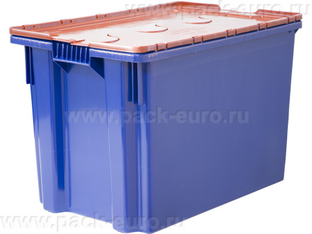 Ящик 600х400х400 Safe PRO сплошной, синий с оранжевой крышкой, арт. 605-1 SP