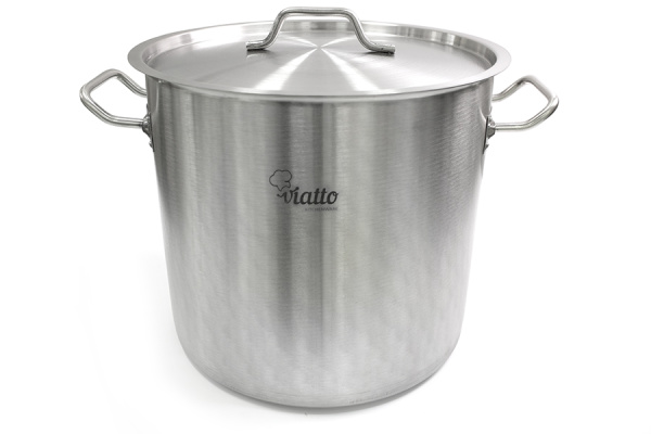 Кастрюля нерж с тройным дном 400х320мм объем 40L ч дв.ручками, арт.101332, VIATTO, арт. 101332 Кастрюля нерж с тройным дном 400х320мм объем 40L ч дв.ручками, арт.101332, VIATTO, арт. 101332