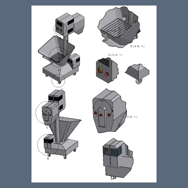 Просеиватель муки шнековый с магнитным улавливателем Danler XL-2000