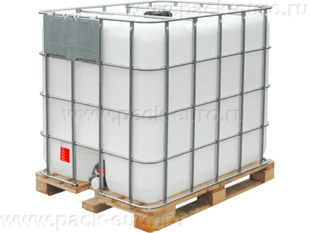 Емкость п/э куб. 1000л восстановленная на деревянном поддоне (еврокуб) , арт. RECO дп 