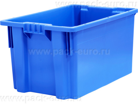 Ящик п/э 600х400х300 сплошной цв. серый(синий), арт. 601 ГД