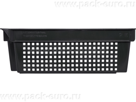 Ящик перфорированный 600×400×200, арт.: 102-У, объём 37, чёрный, код: 09229, арт. 102-У ВС