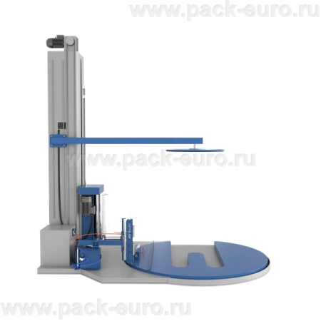 Автоматический паллетоупаковщик ПЗО BPW-2400ЕАС с прижимом, Е-образной платформой и автоматической обрезкой стрейч