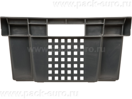 Ящик перфорированный 600×400×200, арт.: 102-1, объём 38, чёрный, код: 00346, арт. 102-1 ВС