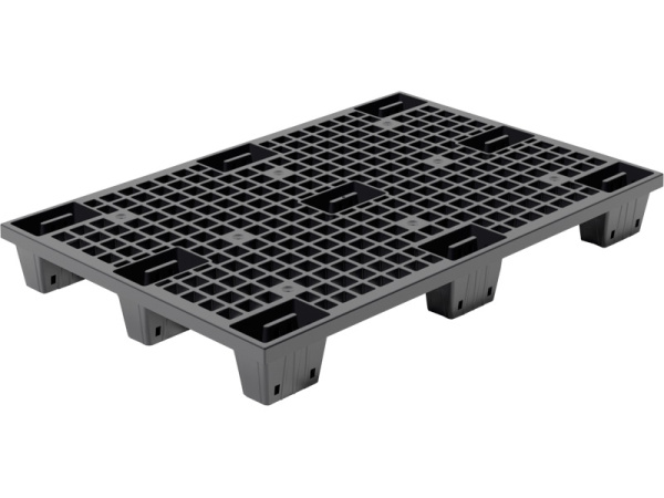 Паллет 1200х800х140 перфорированный, вкладываемый, на ножках чёрный, арт. TR 1208 LP чёрный