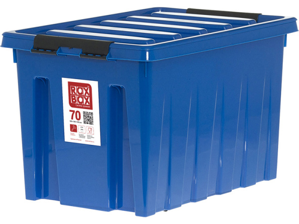Ящик 580х390х365 с крышкой на роликах, 70 л., код: 24841, арт. Rox Box 70Д