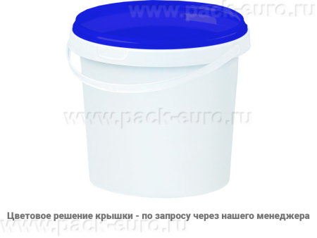 Ведро пластиковое 1 литр с крышкой, арт. ВП 1 бел new, код: 23040, арт. ВП 1 бел new