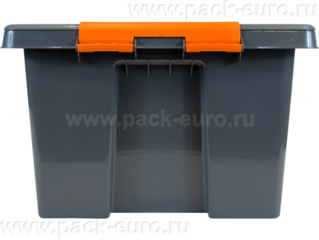 Ящик 500х390х255 с крышкой на клипсах, объем 36, прозрачный, код:28551, арт. Rox Box Home 36