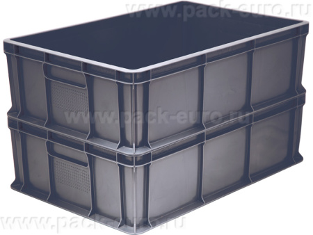 Ящик сплошной 600×400×180 мм, объем 35 л., арт.: 706.03.02, серый, код: 16420, арт. 706.03.02 М