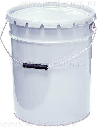 Ведро металл 20л. с крышкой-корона, с покрытием внутри белый, арт. ВМк 20б с покрытием (Б) 