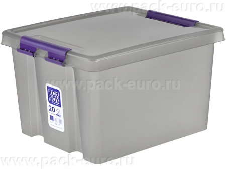 Ящик п/п 395х330х235 20л. с крышкой, на клипсах, код: 37350, арт. Rox Box Home 20