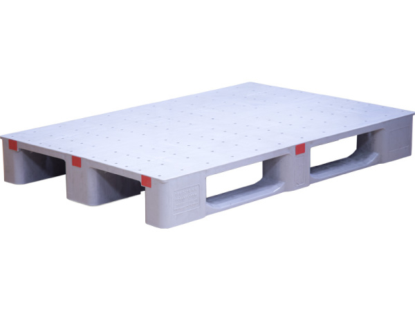 Паллет 1200х800х155 мм (сплошной специализированный на 3-х полозьях) серый, арт. DP 1208-1S серый