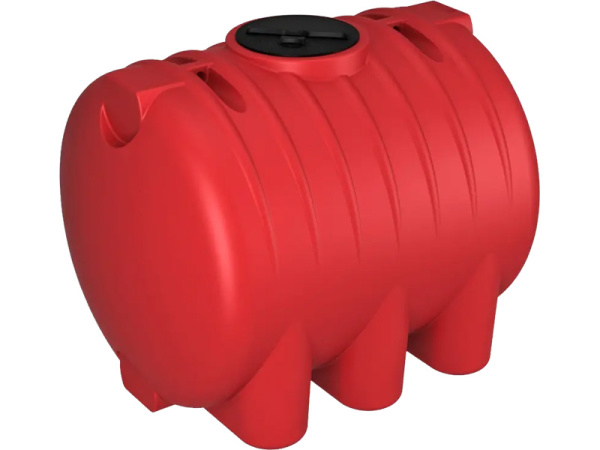 Емкость 5 000л. горизонтальная, цилиндрическая, с крышкой  красный, арт. КАС 5000 НR Емкость 5 000л. горизонтальная, цилиндрическая, с крышкой  красный, арт. КАС 5000 НR