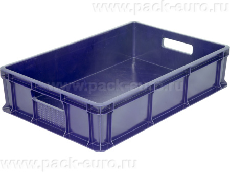 Ящик 600*400*140 мм сплошной с ручками синий, арт. 705.03.01