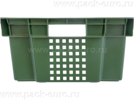 Ящик перфорированный 600×400×200, арт.: 102-У, объём 37, зелёный, код: 09230, арт. 102-У