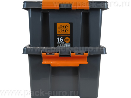 Ящик сплошной 415×300×190 мм, объем 16 л., арт.: Rox Box PRO 16, антрацит, код: 25339, арт. Rox Box PRO 16