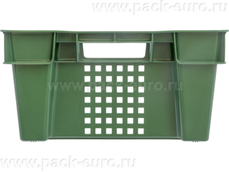 Ящик перфорированный 600×400×200, арт.: 102, объём 37, зелёный, код: 00338, арт. 102