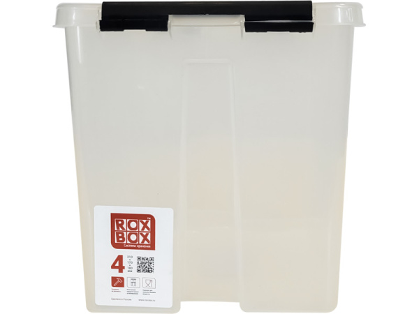 Ящик сплошной 210×170×175 мм, объем 4 л., арт.: Rox Box 4, прозрачный, код: 18693, арт. Rox Box 4