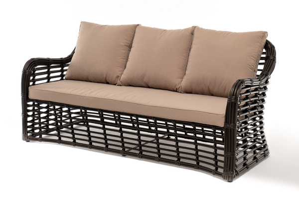 "Ницца" диван из искусственного ротанга трехместный, цвет бронзовый "Ницца" диван из искусственного ротанга трехместный, цвет бронзовый