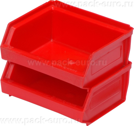 Ящик сплошной 96×105×45 мм, объем 0.45 л., арт.: 7924, красный, код: 00570, арт. 7924