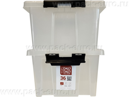 Ящик сплошной 500×390×250 мм, объем 36 л., арт.: Rox Box 36, прозрачный, код: 18706, арт. Rox Box 36
