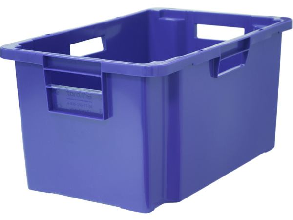 Ящик мясной 600х400х300 сплош. синий, арт. 218-1