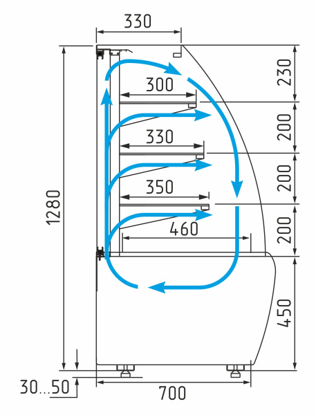 Витрина холодильная Полюс KR70 VM 0,9-2 STANDARD открытая, горка (9005) от компании Европактрейд Витрина холодильная Полюс KR70 VM 0,9-2 STANDARD открытая, горка (9005) от компании Европактрейд