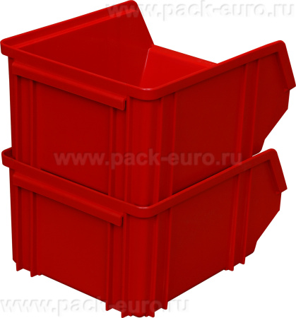 Ящик сплошной 290×230×150 мм, объем 10.01 л., арт.: 7962, красный, код: 00566, арт. 7962