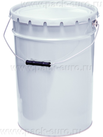 Ведро металл 25л. с крышкой-корона, с покрытием внутри белый, арт. ВМк 25б с покрытием (Б) 