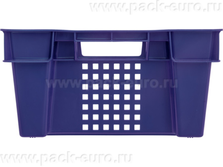 Ящик перфорированный 600×400×200, арт.: 102-У, объём 37, синий, код: 09581, арт. 102-У