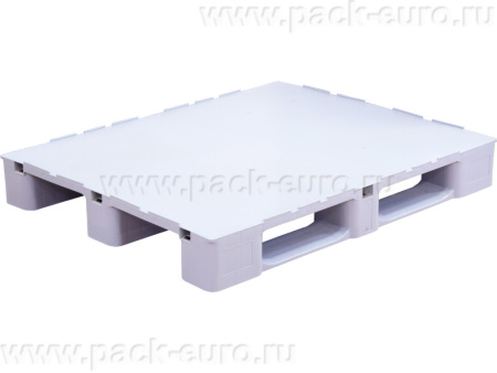 Паллет 1200x1000х155 сплошной, на 3-х полозьях  серый, арт. DP 1210-1 серый