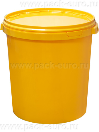 Ведро-бак  желтый 30л круглый с желтой крышкой, арт. ВП 30