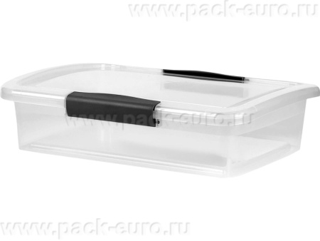 Ящик 370х274х95 5л. для хранения, с крышкой, на клипсах, код: 36194, арт. Keeplex Vision 5