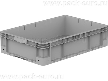 Ящик 600х400х145 сплошной, усиленное дно, демпфер по углам цв. серый, код: 40200, арт. HK 4615