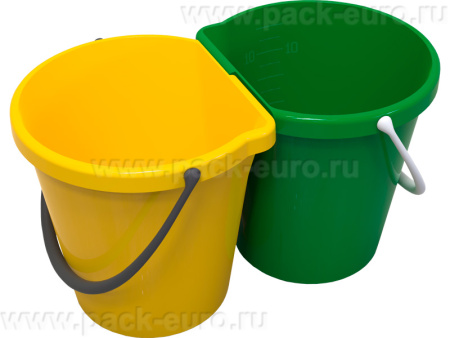 Система многофункциональная "Два ведра" 12л+12л жёлто-зелёный, арт. СМ "Два ведра" жёлто-зелёный