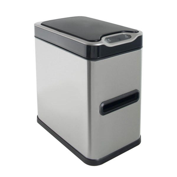 Ведро мусорное, сенсорное, внутр ведро, туалетная бумага, JAH-533, 7л (серебряный)