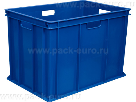 Ящик п/э 600х400х410 сплошной синий, арт. 203-2