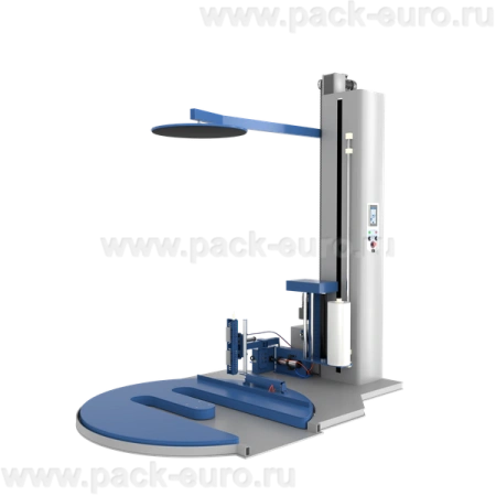 Автоматический паллетоупаковщик ПЗО BPW-2400ЕАС с прижимом, Е-образной платформой и автоматической обрезкой стрейч