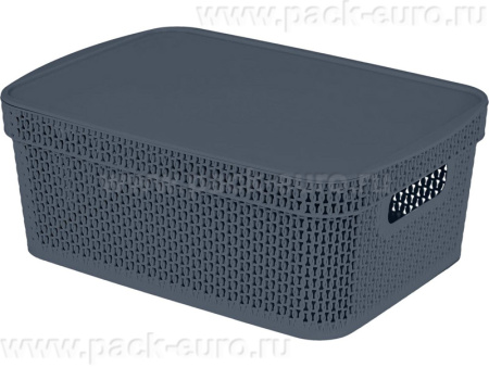 Корзина 380х270х143 11л. с крышкой, стенки перф, дно сплошное, код: 36139, арт. Keeplex Ajur 11