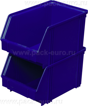 Ящик сплошной 250×148×130 мм, объем 4.81 л., арт.: 7967, синий, код: 01705, арт. 7967