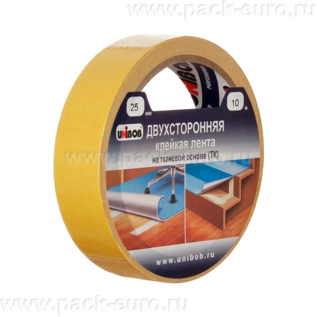 Двухсторонняя КЛ UNIBOB, 25 мм х 10 м (ткань)