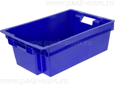 Ящик сплошной 600×400×200 мм, объем 35 л., арт.: 206 м (1,7) мск, синий, код: 28435, арт. 206 (1,7) мск