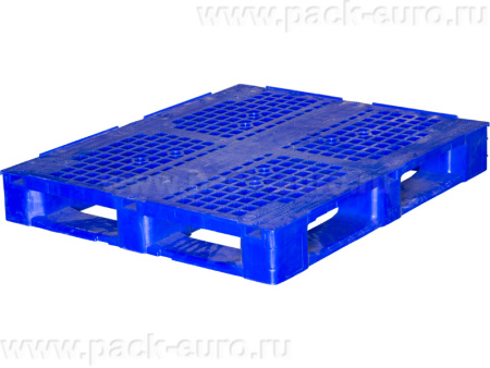 Паллет 1200х1000х157 перфорированный, на 5  полозьях, код: 29388, арт. IR 1210P-5R синий