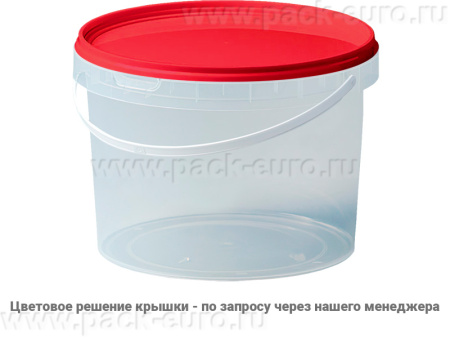 Ведро пластиковое 2,75 литра с крышкой, арт. ВП 2,75к прозр, код: 24360, арт. ВП 2,75к прозр