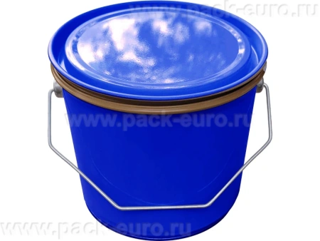 Банка металл 3л d180мм без ребра, с внутренним покрытием, с прижимной синей крышкой Master, код: 37075, арт. БЖ 3 с покрытием