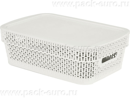 Корзина 281х185х89 3л. с крышкой, стенки перф, дно сплошное, код: 36146, арт. Keeplex Ajur 3